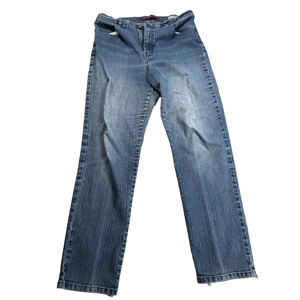 Gloria Vanderbilt Amanda Jeans Womens 14 Average Blue Straight Denim